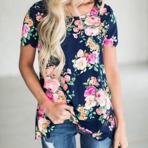 Scalloped floral top